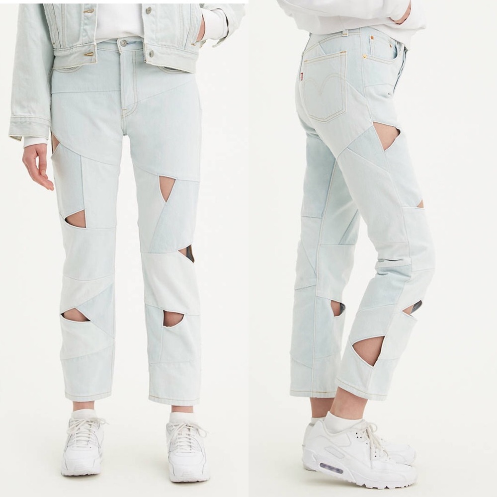 NWT Levi’s 501 Original Pieced Denim Cropped Jeans